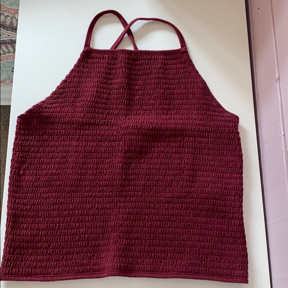 Smocked crop top with crossed back